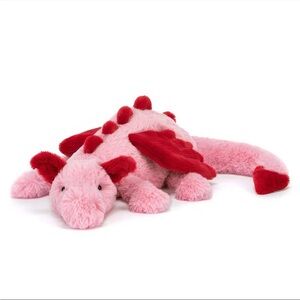 BNWT Authentic Large Jellycat Heart Dragon Plush Stuffed Animal Valentines